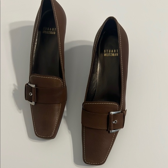 Stuart Weitzman Brown Flats with Silver Hardware - Picture 2 of 6
